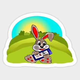 Bunny with New Phone Sticker